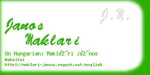 janos maklari business card